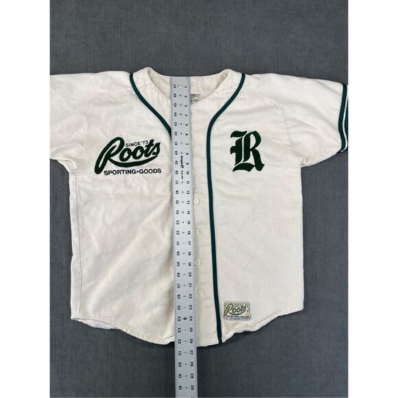 VTG Roots Baseball Jersey Mens S White Vintage Cotton Button Front 80s 90s style - Picture 7 of 11